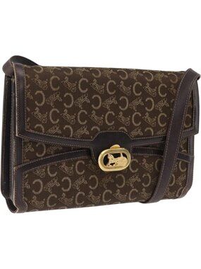 CELINE C Sulky Shoulder Bag Brown Gold